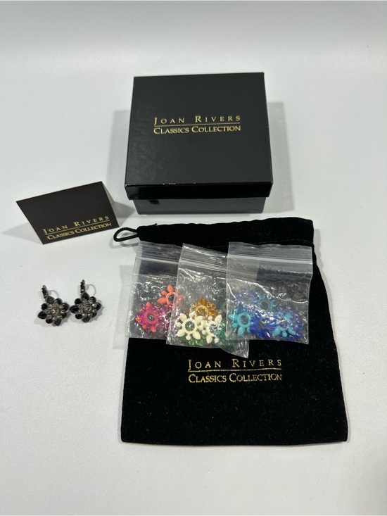 Joan Rivers Jewelry - Vintage Joan Rivers QVC J92428 Interchangeable Earring Set Complete Box Pouch